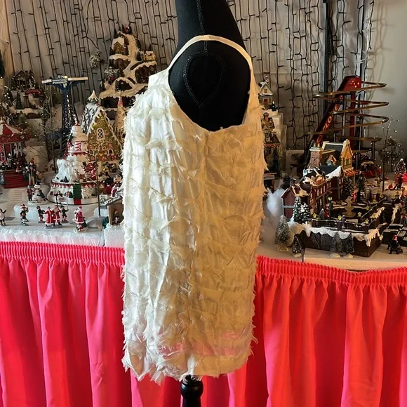 Beige cream silk dress Size SM - Picture 3 of 5